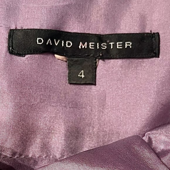 David Meister Floral Golden Thread Spaghetti Strap Cocktail Dress Size 4 - Picture 10 of 12